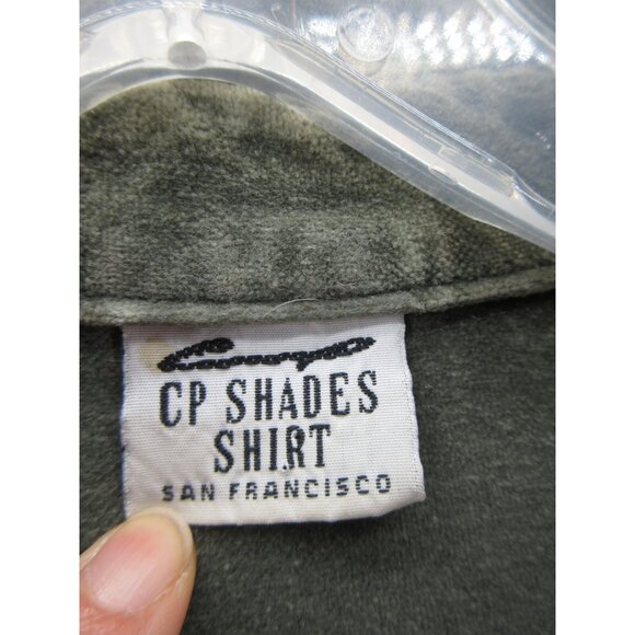 CP Shades Shirt Medium Velour Lagenlook Boho Button Up Unisex VTG * - Picture 10 of 13